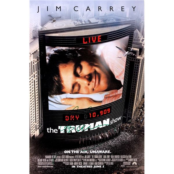 Jim Carrey Autograph Signed Truman Poster