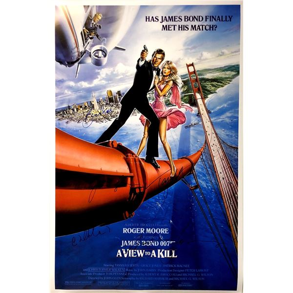 Roger Moore Autograph Signed James Bond 007 View To Kill Poster