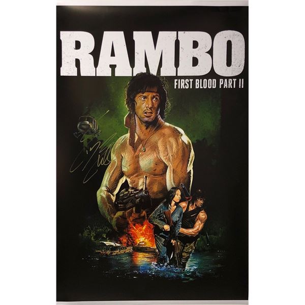 Sylvester Stallone Autograph Signed Rambo Poster