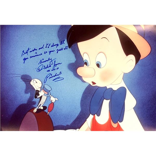 Dickie Jones Autograph Signed Pinocchio Poster