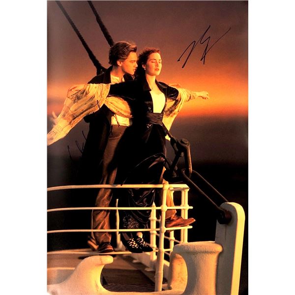 Leonardo DiCarpio Kate Winslet Autograph Signed Titanic Poster