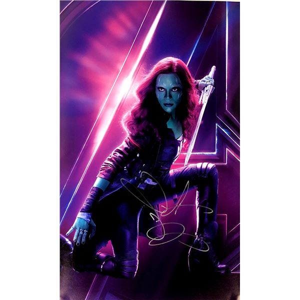 Zoe Saldana Autograph Signed Avengers Gamora Poster