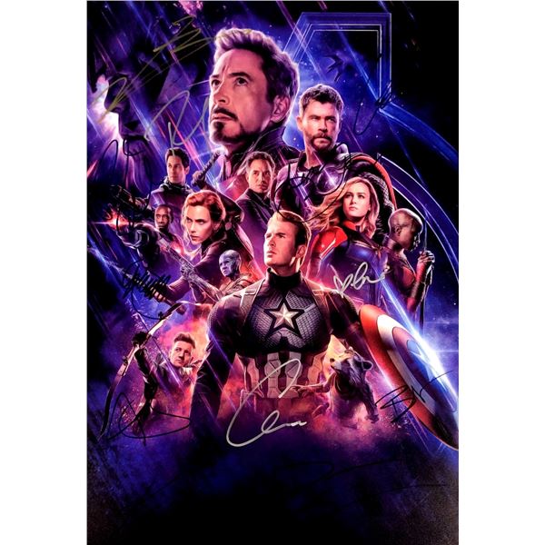 Chris Evans Brie Larson Autograph Signed Avengers Poster