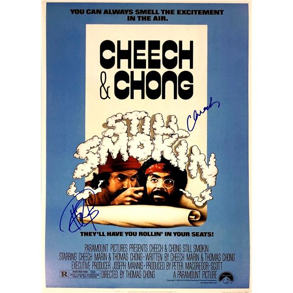 Cheech Marin Tommy Chong Autograph Signed Still Smoking Poster