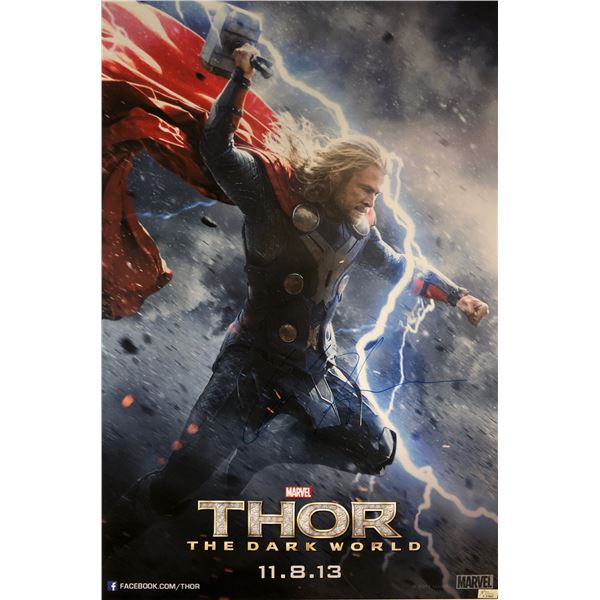 Chris Hemsworth Autograph Signed Thor Dark World Poster