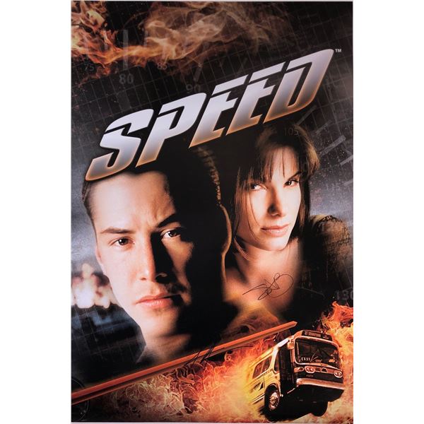 Sandra Bullock Autograph Signed Speed Keanu Reeves Poster