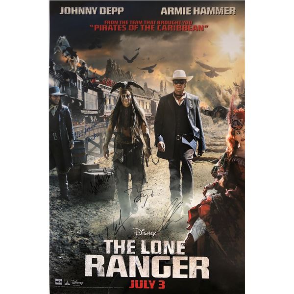 Johnny Depp Autograph Signed Lone Ranger Poster