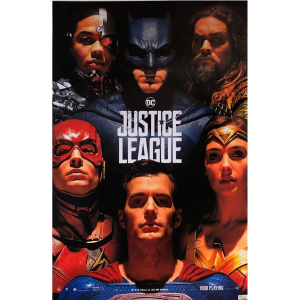 Gal Gadot Autograph Signed Justice League Poster