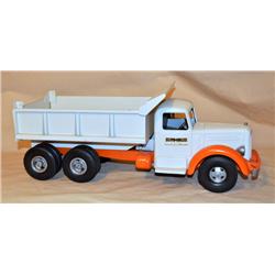 S-M Mack Orange & White Tandem Dump Truck