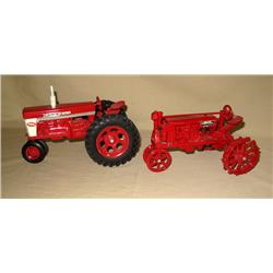 (2) IH Tractors--SM Farmall F-20 on steel & Custom 560 (built from Tru-Scale)f