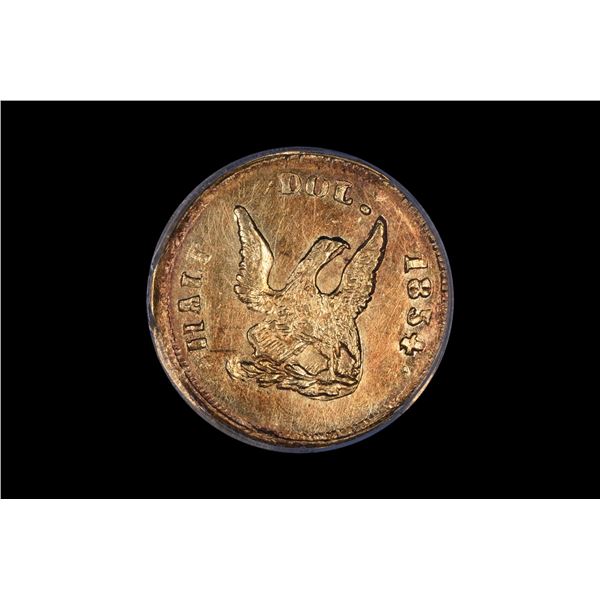 1854 California Fractional 50C BG-436 Eagle PCGS MS62
