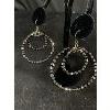 Image 2 : 2 Pairs of Faceted Glass Beads Hoop Earrings