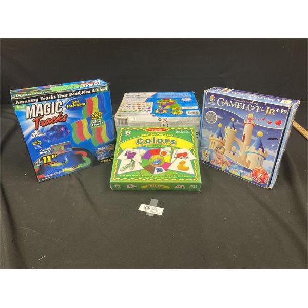 Lot of 4 Kids Games. Magic Tricks, Colours and Camelot. Family Fun!