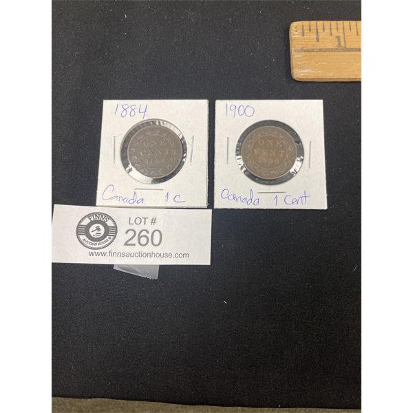 1884 & 1900 Canada Large Cent