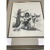 Image 2 : "Tragedy" by J Wape Moose - First Nation Rare Sketch Art Framed & Signed by Artist