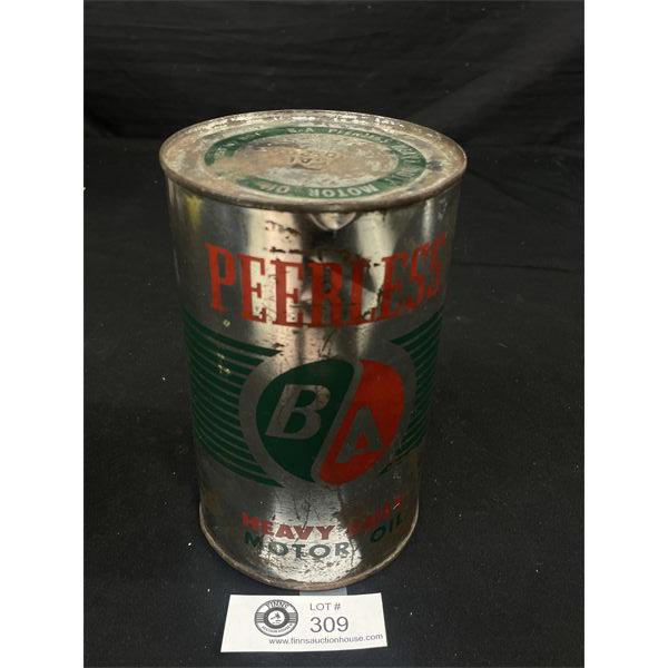 Full BA Peerless Motor Oil Tin and Aero Shell Can