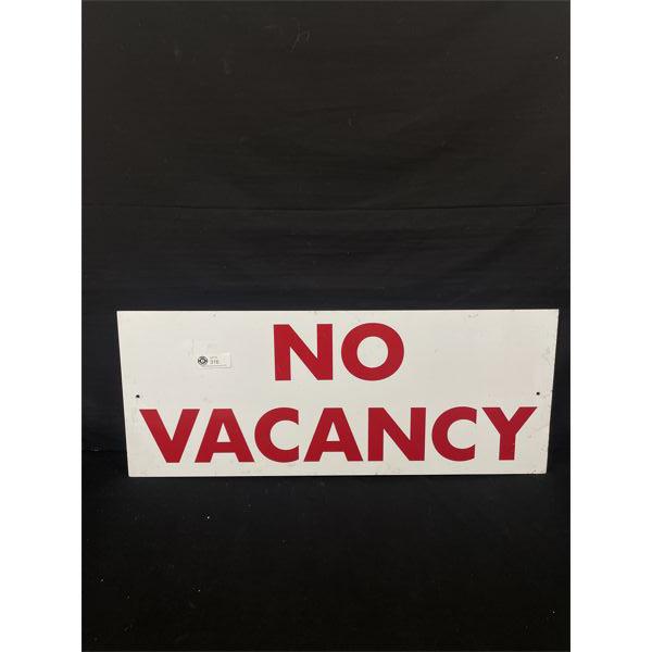 Vintage 30"x 12" Metal No Vacancy Sign