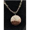 Image 2 : Beautiful Stone Necklace with Copper Coloured Pendant.