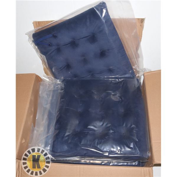 BOX OF 6 CHAIR CUSHIONS DARK BLUE