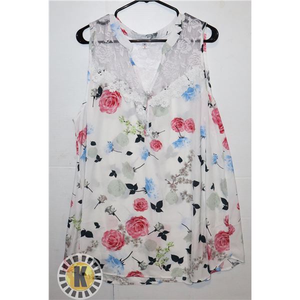 NEW FLORAL EMBROIDERED TANK TOP (NO TAGS)