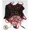 Image 1 : NEW (NO TAGS) EMBROIDERED GARTER BUSTIER SET
