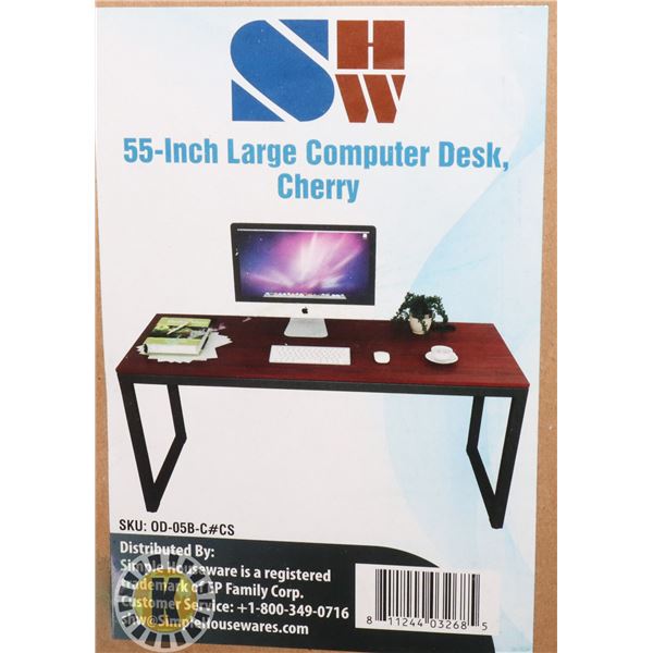 SHW 55  LARGE COMPUTER DESK CHERRY