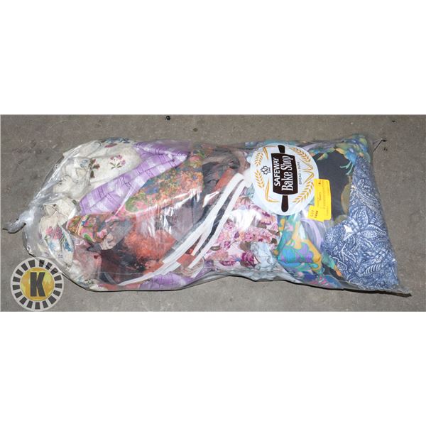 BAG OF ASSORTED AND PATTERNED FABRICS