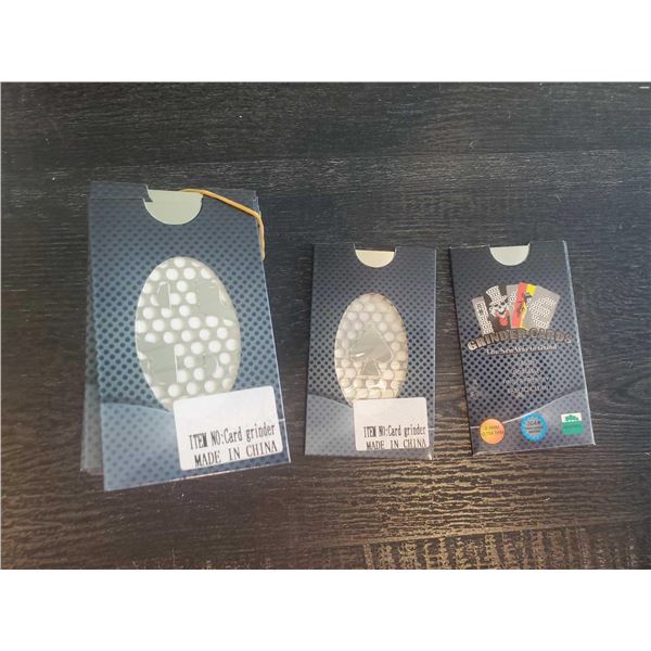 Lot of 3 Grinder Cards Stainless Steel