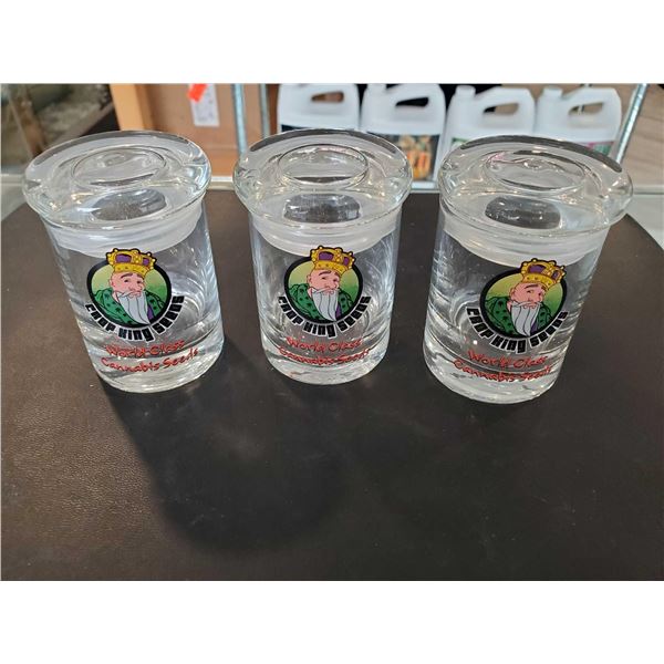 Crop King Cannabis Seed lot of 3 glass storage
