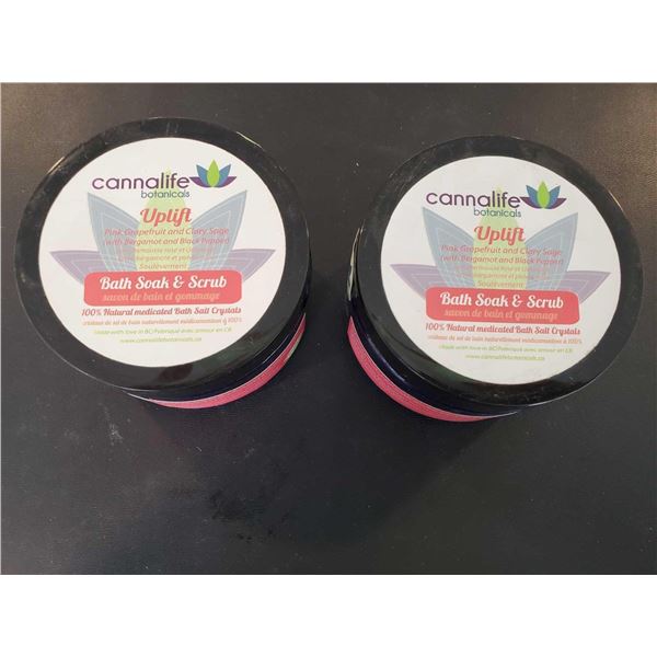 Cannalife Botanicals Bath soak & Scrub uplift sath crystals lot of 2