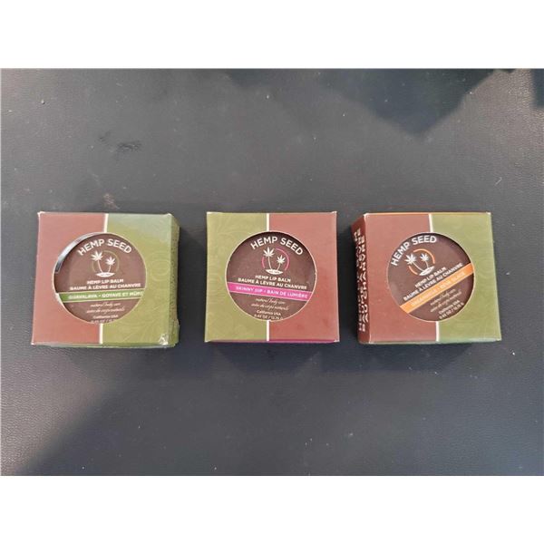 Hemp Seed Lip Balm asst flavours Lot of 3 x 12.75g