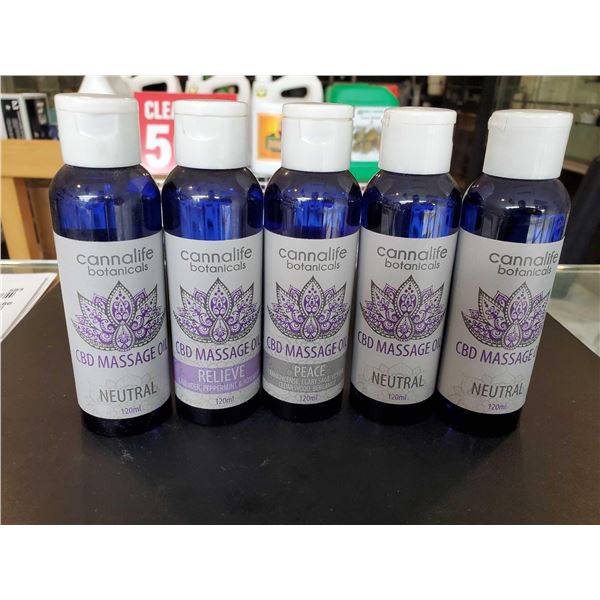 Cannalife Assorted Massage oils Lot of 5 x 100ml