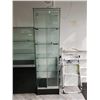 Image 1 : Retail Glass sliding door display cabineet, lockable approx 18" x 6ft REMOVAL SEPTEMBER 20 ONLY 9AM-