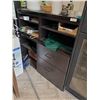 Image 1 : Wood Storage Shelving unit approx 40 inch wide, includes 2 drawers  REMOVAL SEPTEMBER 20 ONLY 9AM-11