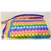 Image 1 : HANDMADE MULTI COLOR CROCHETED AFGHAN