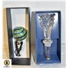 Image 1 : MURANO & TOWEL FANCY GLASS BOTTLE/WINE STOPPERS