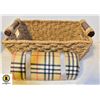 Image 1 : RATTAN BASKET & NEW THROW BURBERRY PRINT BLANKET