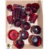 Image 1 : 19 PC CRANBERRY GLASS SET