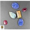 Image 1 : #255-NATURAL LABRADORITE, LAPIS LAZULI, RUBY 107.2