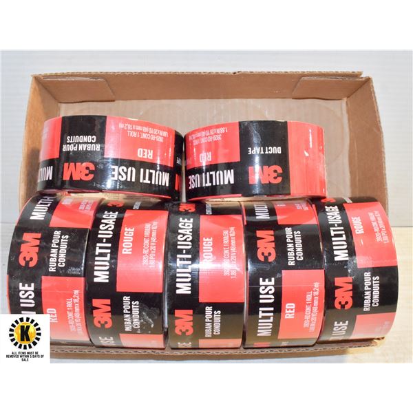 SEALED (7) 3M DUCT TAPE RED