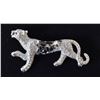 Image 2 : SILVER CHEETAH BROOCH WITH BLACK AND WHITE STONES