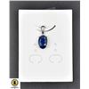 Image 1 : #25-NATURAL HEATED SAPPHIRE 7.5 X 10.7 PENDANT