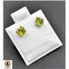 Image 1 : #68-NATURAL  GREEN PERIDOT  STUD EARRINGS 5MM