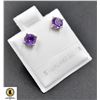 Image 1 : #71-NATURAL  PURPLE AMETHYST STUD EARRINGS 5MM