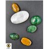 Image 1 : #257-NATURAL MOONSTONE, TIGER EYE ,EMERALD 78.30CT
