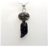 Image 1 : 16)  OVAL BLUE FIRE LABRADORITE SET ON THE