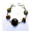 15)  STAMPED 925, MOSAIC JASPER, TIGER'S EYE  AND