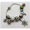 Image 1 : 35)  PANDORA STYLE 8" BRACELET WITH CHARMS.