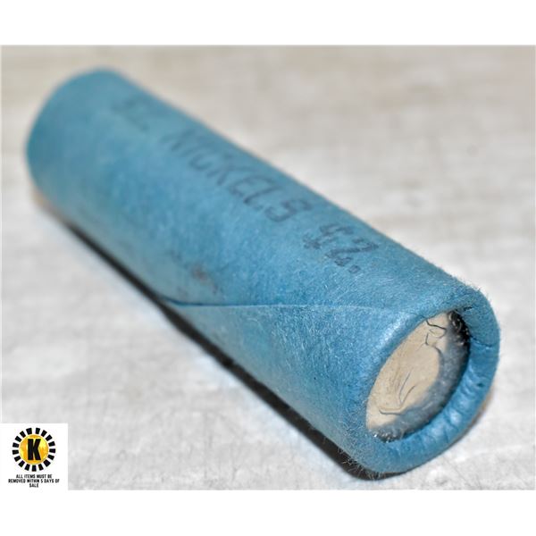 1867-1967 ORIGINAL BRINKS ROLL OF CANADA 5 CENTS,