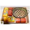 Image 1 : COPPER BEADED BASKET & CANDLES